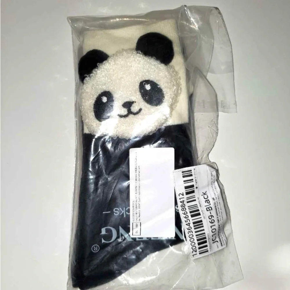 Cute 3D Panda Socks for kids Kawaii Funny Black & White Middle Tube Socks 2 Pair